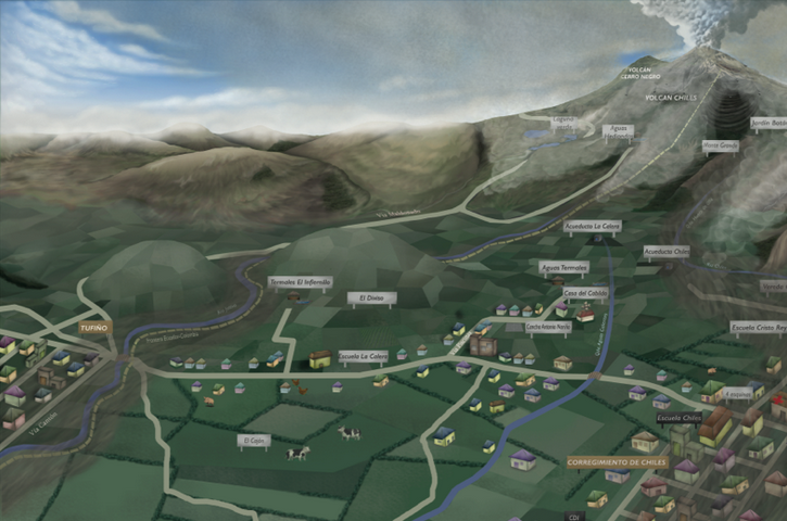 Mapa participativo frente al riesgo volcánico Corregimiento de Chiles, Nariño
